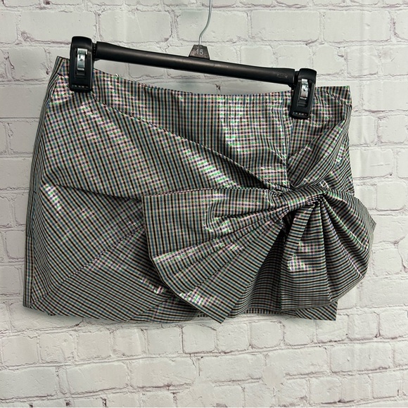 PushButton New Check Twisted Ribbon Point Glam micro skirt Medium Shopbop - Picture 3 of 11